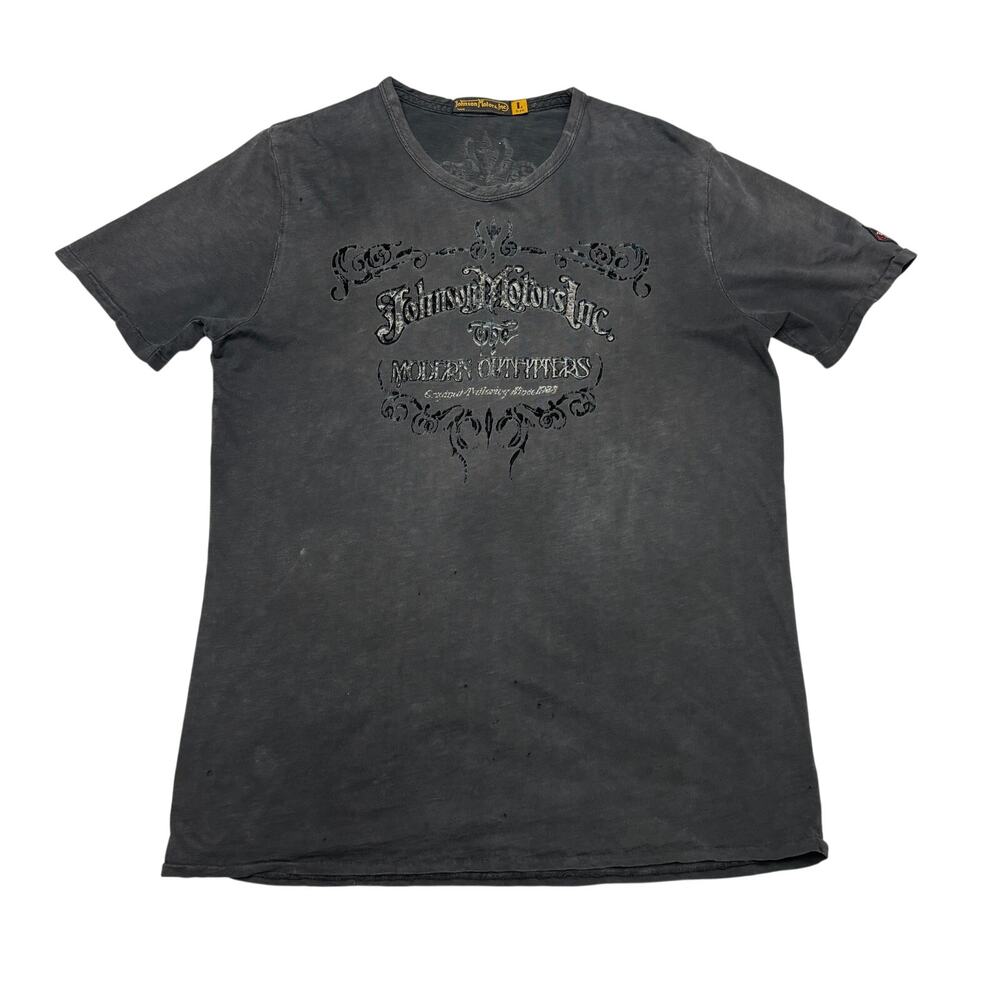 Johnson Motors Modern Outfitters Faded T Shirt Men's L Biker Vintage Y2K Grunge
